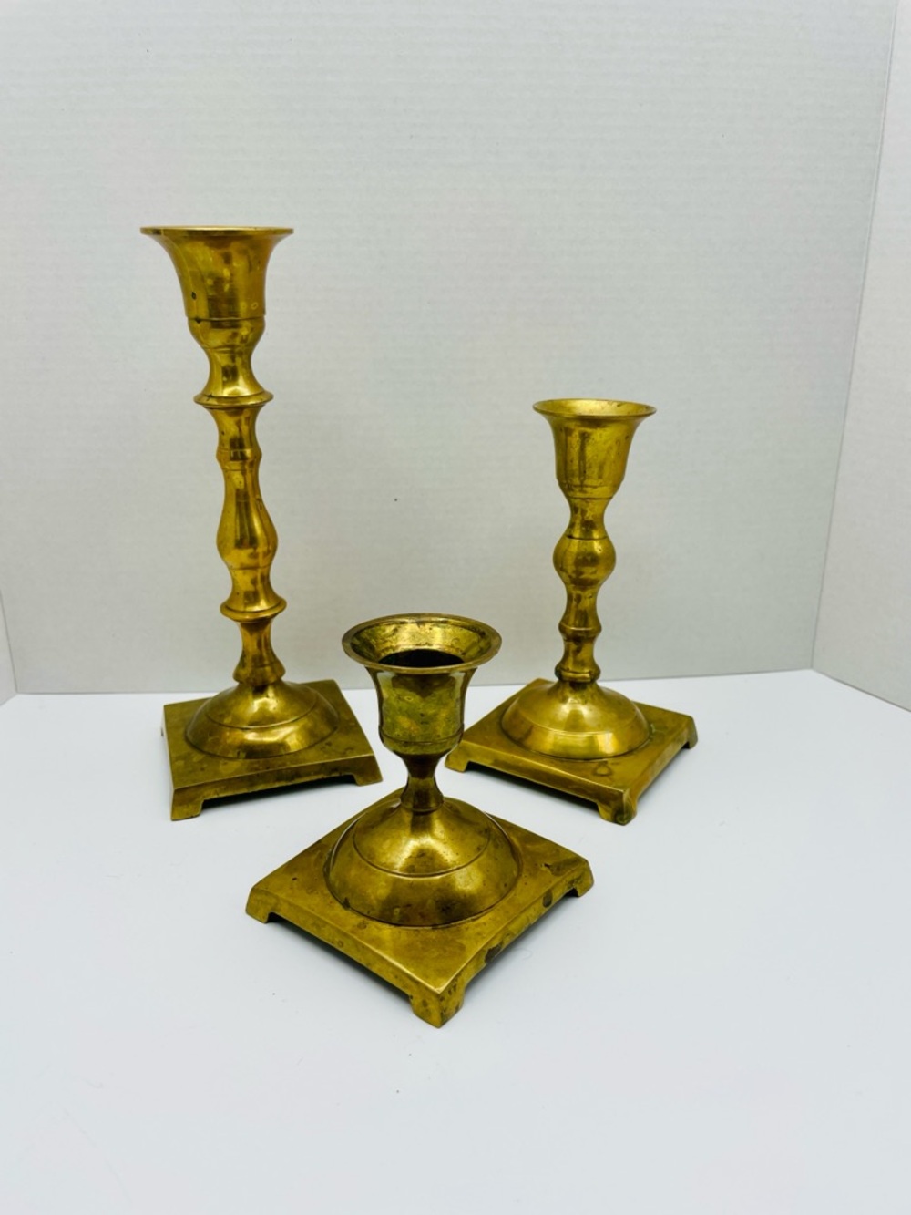 Brass Candlestick Set - Vintage Brass/Gold Home Accents - Picture 7 of 16